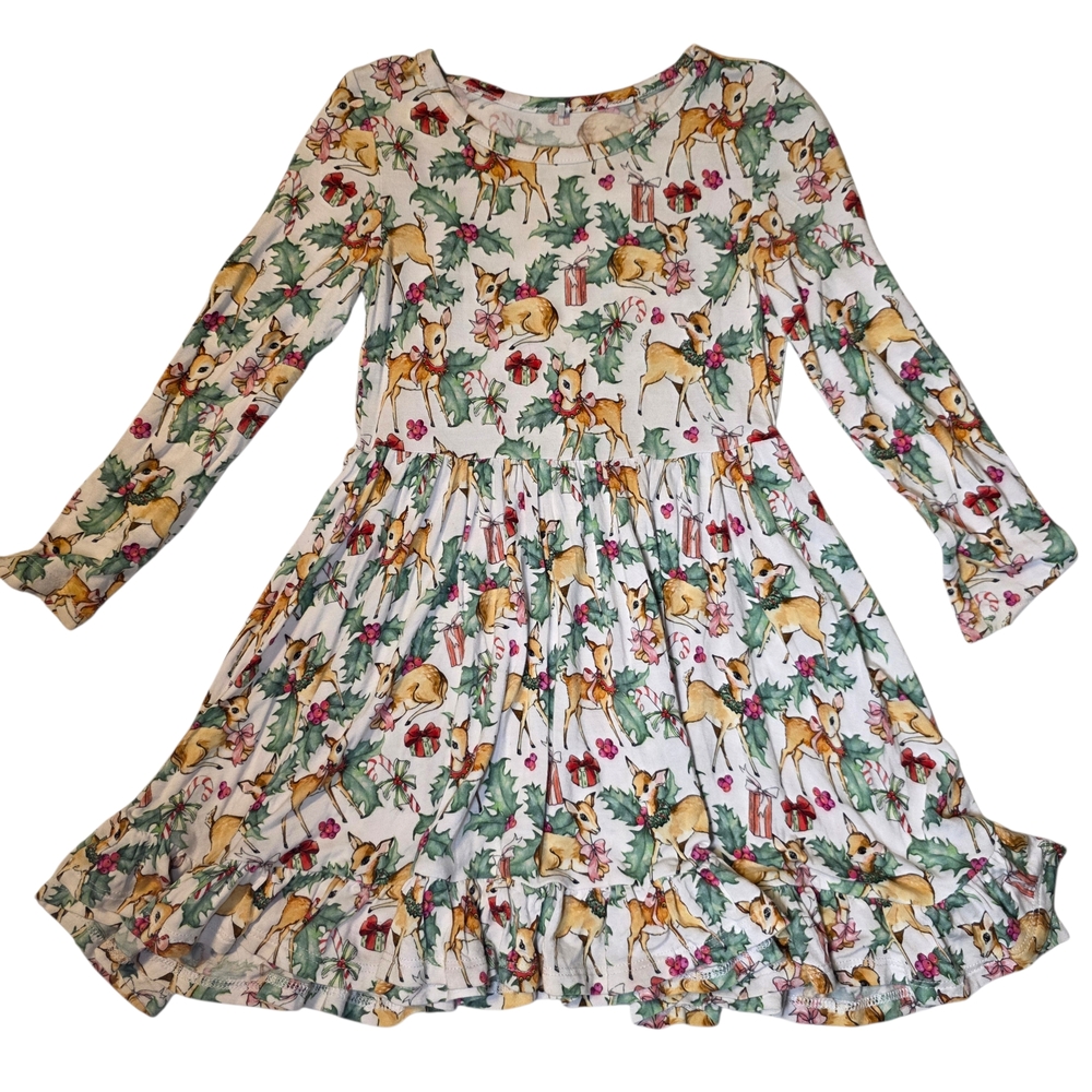 Posh Peanut Deerest Twirl Dress 3T/4T EUC